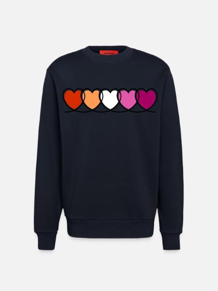 Lesbe lesbisch Herzen - Sweatshirt - made by SPREAD  - DARK NAVY