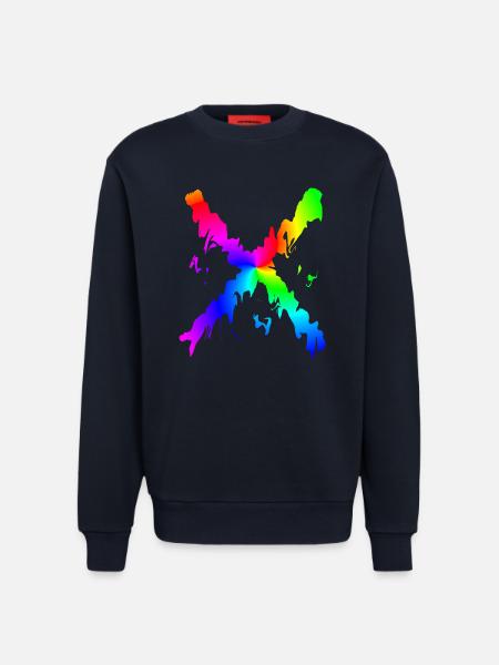 X Desing regenbogen - Sweatshirt - made by SPREAD - DARK NAVY