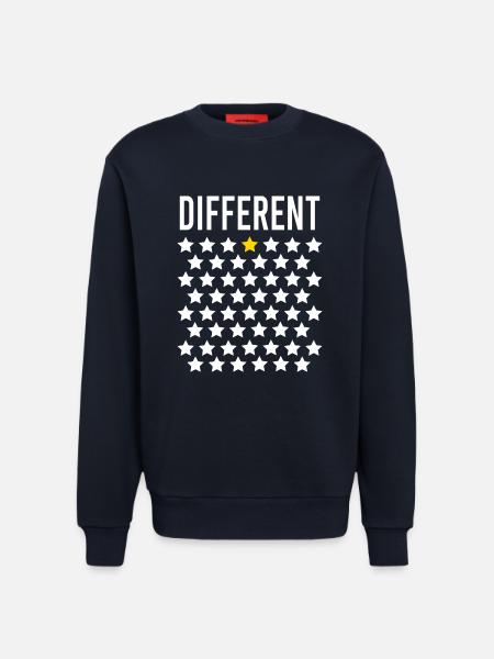Différent: Étoile dorée au milieu des étoiles - Sweat bio décontracté fabriqué en UE - DARK NAVY