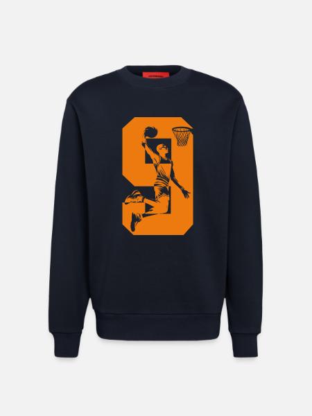 NUMBER 9 BASKETBALL 9TH BIRTHDAY - Sweatshirt - made by SPREAD - DARK NAVY
