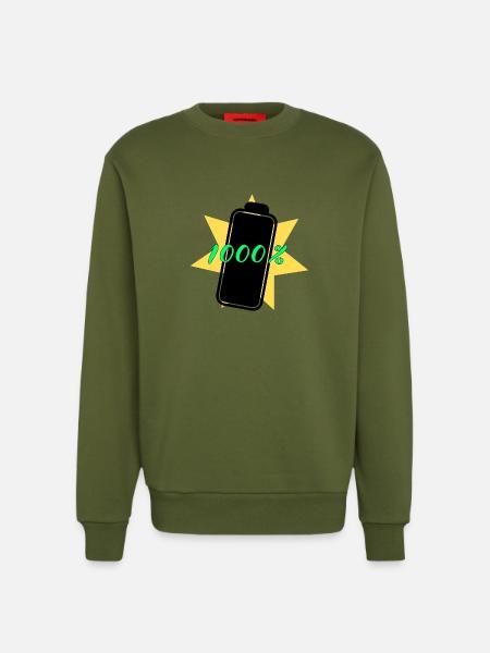 1000% energy - Sweatshirt - made by SPREAD - MOSS GREEN