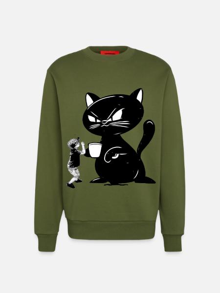 Katze - Sweatshirt - made by SPREAD  - MOSS GREEN