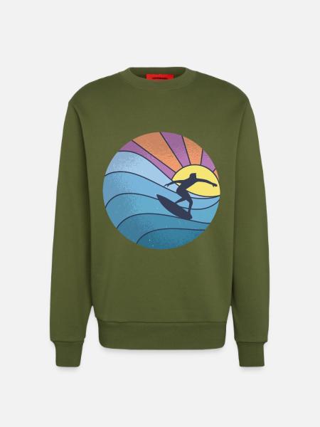 Sun sea surfing - Sweatshirt - made by SPREAD - MOSS GREEN