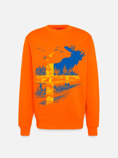 SWEDEN MOOSE - Sweatshirt - made by SPREAD - SUNSET ORANGE