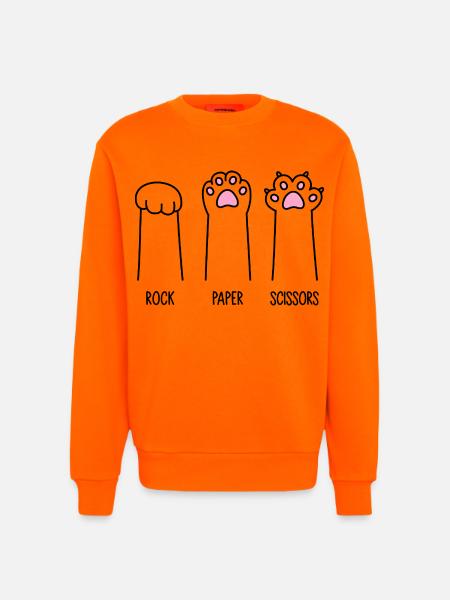Rock Paper Scissors - Sweatshirt - made by SPREAD - SUNSET ORANGE