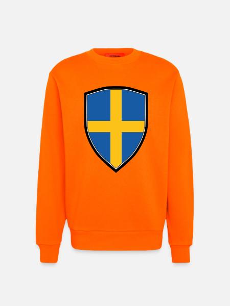 SWEDEN FLAG SHIELD - Sweat bio décontracté fabriqué en UE - SUNSET ORANGE