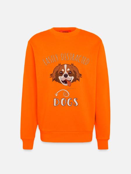 Easily Distracted By Dogs - Sweatshirt - made by SPREAD - SUNSET ORANGE