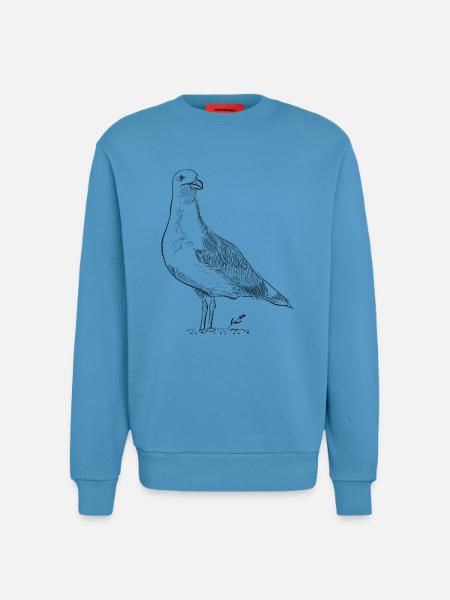 Vintage Dove – Hand Drawn Bird Sketch - Sweatshirt - made by SPREAD - Sol Blue