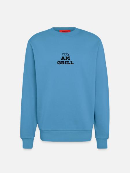 King au grill - Sweat bio décontracté fabriqué en UE - Sol Blue