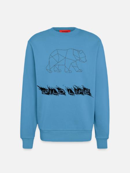 Geometrischer Bär - Sweatshirt - made by SPREAD - Sol Blue