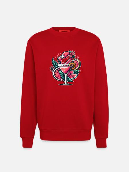 Flamingo Cocktail Logo - Sweatshirt - made by SPREAD - red
