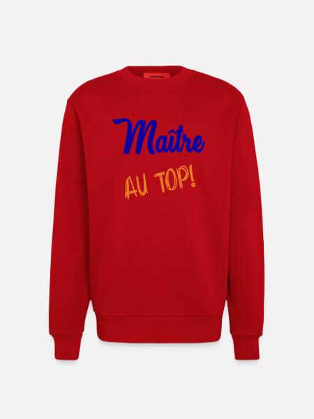 MAITRE - Sweat bio décontracté fabriqué en UE - rouge