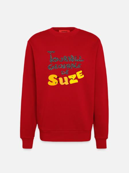 Suzee funny - Sweat bio décontracté fabriqué en UE - rouge
