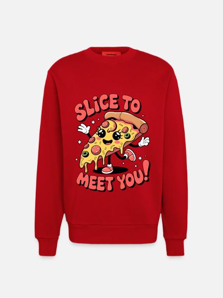 Slice To Meet You! - Sweatshirt - made by SPREAD - red