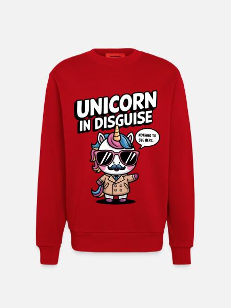 Unverkleidetes Einhorn - Sweatshirt - made by SPREAD  - Rot