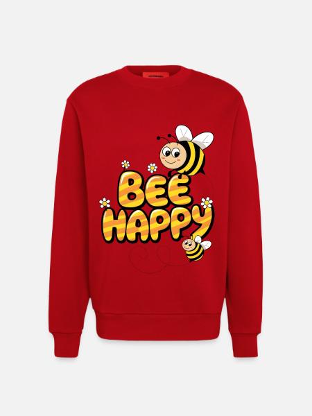 Bee Happy - Sweatshirt - made by SPREAD  - red
