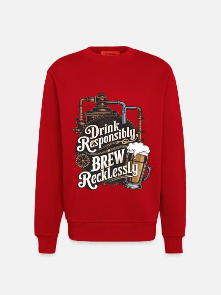 Drink Responsibly, Brew Recklessly - Sweatshirt - made by SPREAD - red