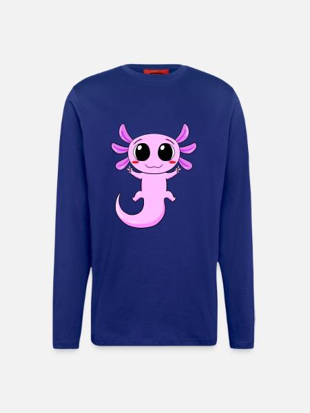 Axolotl Peace Zeichen - Langarmshirt - made by SPREAD  - Iconic Blue