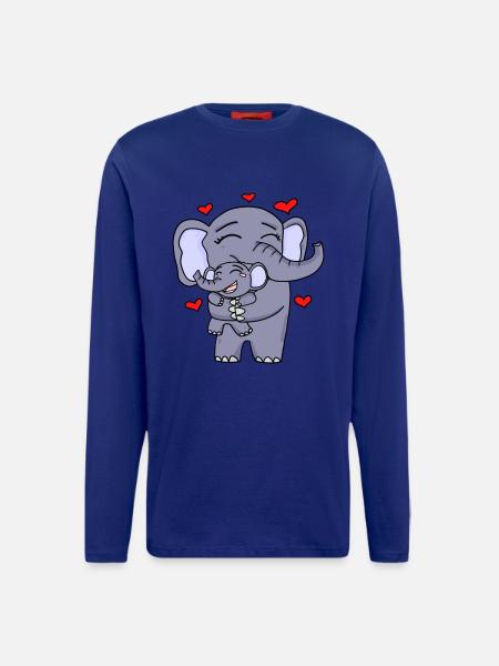 Elephant family cute - Longsleeve - made by SPREAD - Iconic Blue