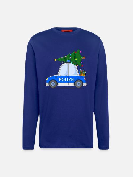 Police Car Christmas - Longsleeve - made by SPREAD - Iconic Blue