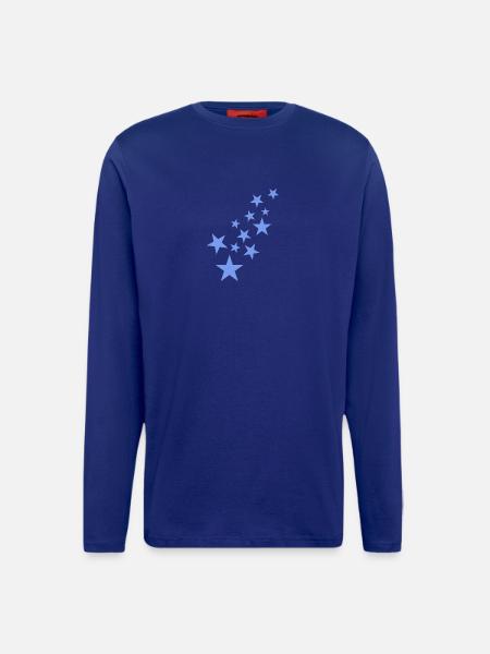Stern Sternchen Muster Blau - Langarmshirt - made by SPREAD - Iconic Blue