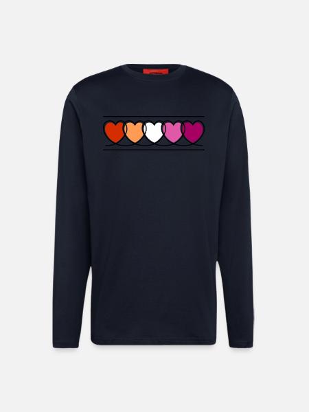 Lesbian Lesbian Hearts - Longsleeve - made by SPREAD  - DARK NAVY