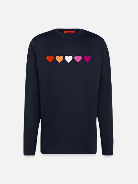 Lesbian Lesbian Lesbian Hearts - Longsleeve - made by SPREAD - DARK NAVY