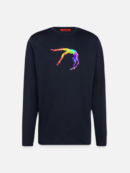 Gymnaste - Manches longues bio décontracté fabriqué en UE - DARK NAVY
