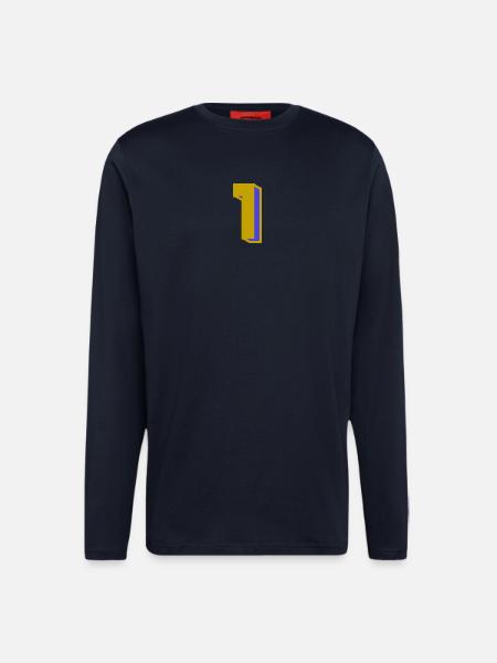 1 - Manches longues bio décontracté fabriqué en UE - DARK NAVY