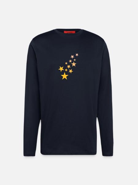 Star asterisk pattern starry sky - Longsleeve - made by SPREAD - DARK NAVY