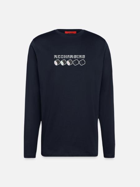 Recharging Pixel Sushi - Longsleeve - made by SPREAD  - DARK NAVY
