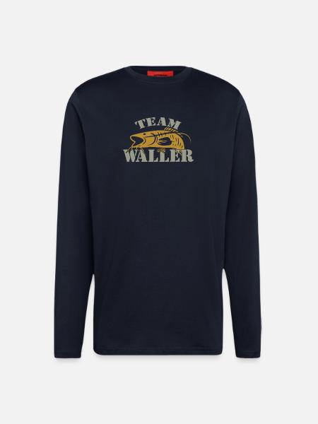 Team Waller - Wels fischen - Langarmshirt - made by SPREAD - DARK NAVY