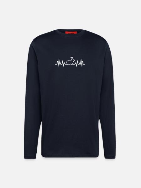 rabbit heartbeat - Longsleeve - made by SPREAD - DARK NAVY