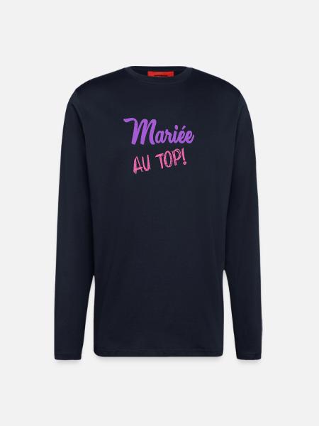 FUTURE MARIEE. EVJF - Manches longues bio décontracté fabriqué en UE - DARK NAVY