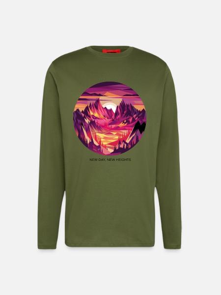New Day, New Heights - Longsleeve - made by SPREAD  - MOSS GREEN