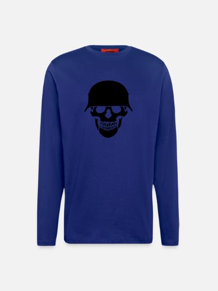 Schädelhelm / Schädelperlen - Langarmshirt - made by SPREAD - MOSS GREEN