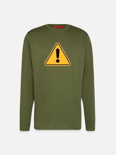 Warning sign / Exclamation point - Longsleeve - made by SPREAD  - MOSS GREEN