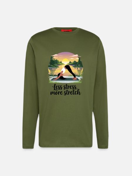 Less Stress, More Stretch - Longsleeve - made by SPREAD - MOSS GREEN