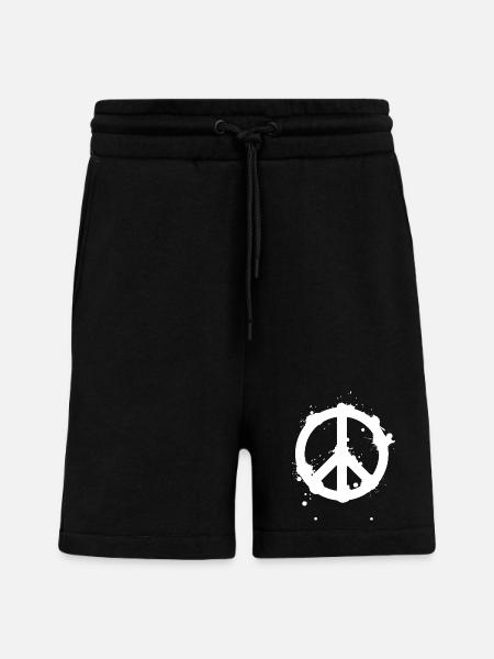 Peace Splash Guerrilla Print Style - Shorts - made by SPREAD - SOLID BLACK