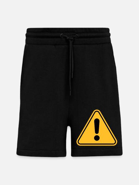 Warning sign / Exclamation point - Shorts - made by SPREAD - SOLID BLACK