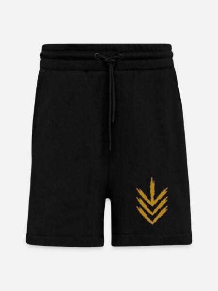 Down arrow icon gold - Shorts - made by SPREAD - SOLID BLACK