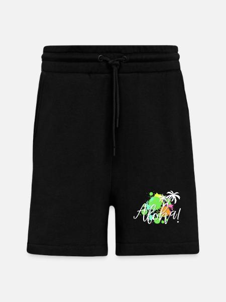 Aloha Tropical Splash - Short bio décontracté fabriqué en UE - SOLID BLACK