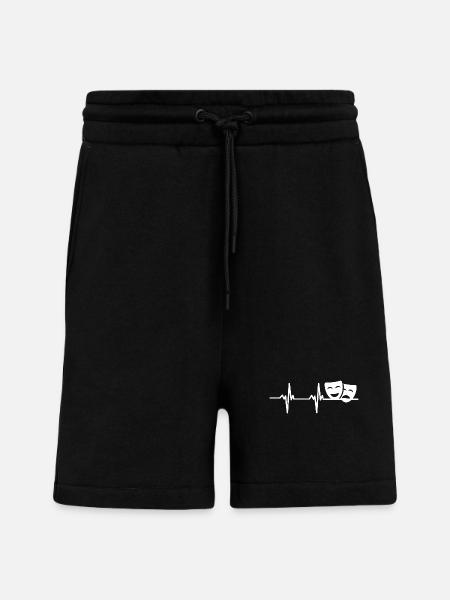 Drama Masks Theatre Heart palpitations - Shorts - made by SPREAD - SOLID BLACK