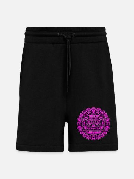Techno Music Logo - Shorts - made by SPREAD - SOLID BLACK