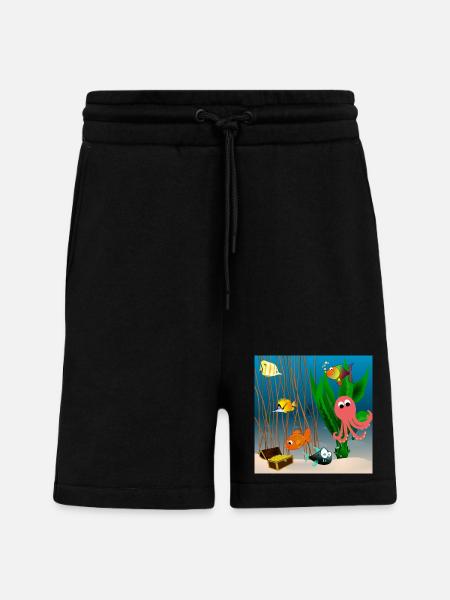 Marine life - Shorts - made by SPREAD - SOLID BLACK