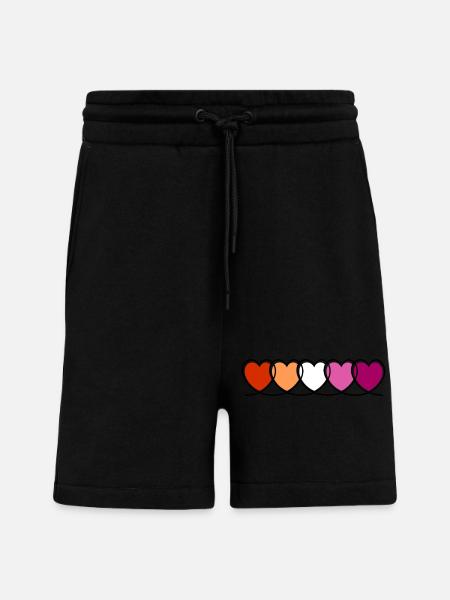 Lesbe lesbisch Herzen - Shorts - made by SPREAD - SOLID BLACK