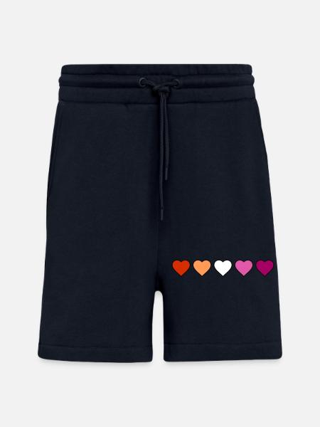 Lesbian Lesbian Lesbian Hearts - Shorts - made by SPREAD - DARK NAVY