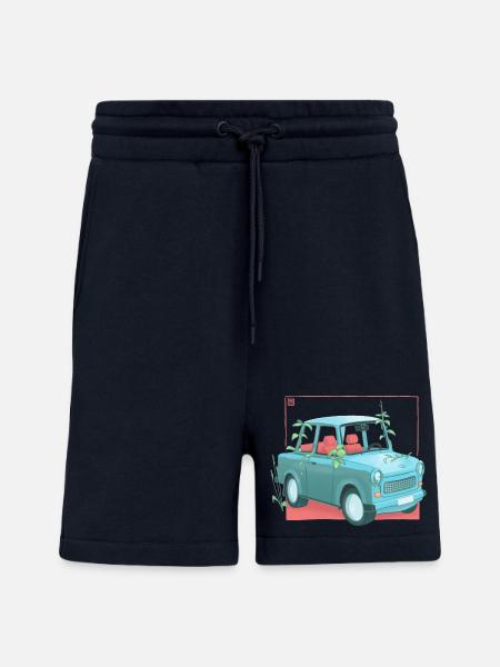 Trabi with plants - Shorts - made by SPREAD - DARK NAVY