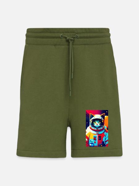 Chat astronaute - Short bio décontracté fabriqué en UE - MOSS GREEN