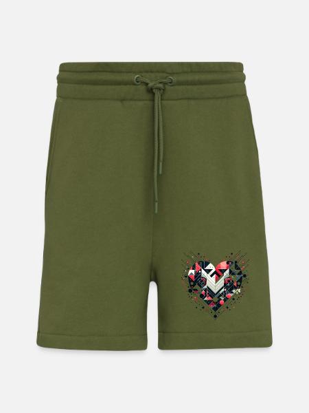 Geometric Heart - Shorts - made by SPREAD - MOSS GREEN